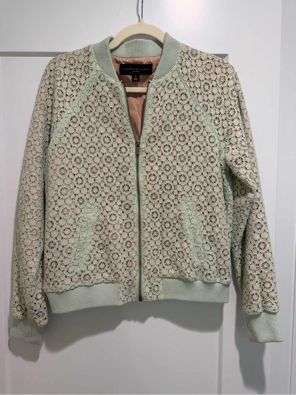 Victoria Beckham for Target Mint Lace Bomber Jacket Size Small